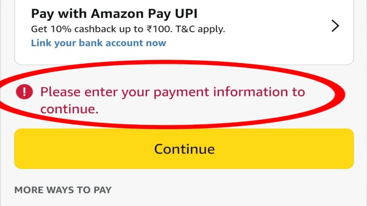 Please Enter Your Payment Information To Continue Amazon Problem Solved Please Enter Your Payment Information To Continue Amazon Problem Solved