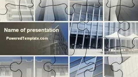 Business Center Puzzle PowerPoint Template by PoweredTemplate.com