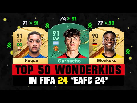 FIFA 24 | TOP 50 BIGGEST WONDERKIDS IN EA FC 24! 😱🔥 ft. Garnacho, Roque, Moukoko...
