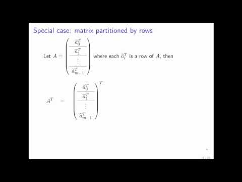 4.2.2 Transposing a Partitioned Matrix