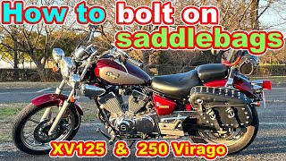 【XV125 & XV250 Virago & Vstar】How to bolt on saddlebags for Yamaha virago & Kuryakyn caliper cover