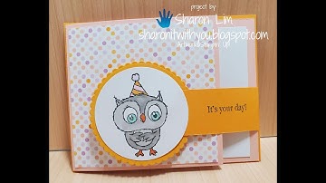 #94 Side flap Adorable Owls card