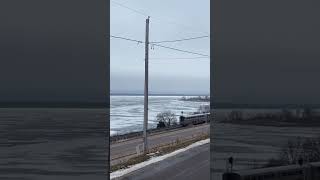Amtrak Empire Builder / Winter / Mississippi River / Minneiska , Mn .