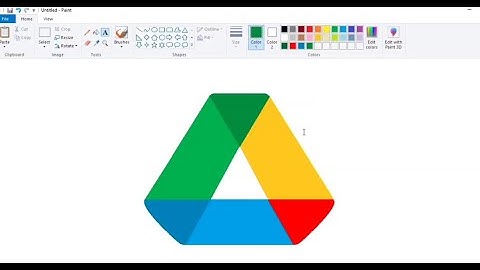 How to DRAW GOOGLE DRIVE LOGO | MS PAINT Tutorial | Step by Step
