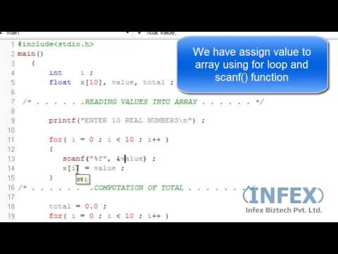 C  Programming Tutorial   35 Example 10 ex one dimensional array