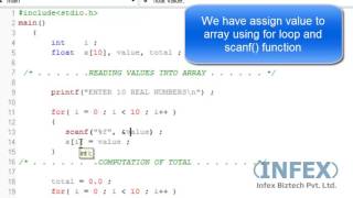 C  Programming Tutorial   35 Example 10 ex one dimensional array
