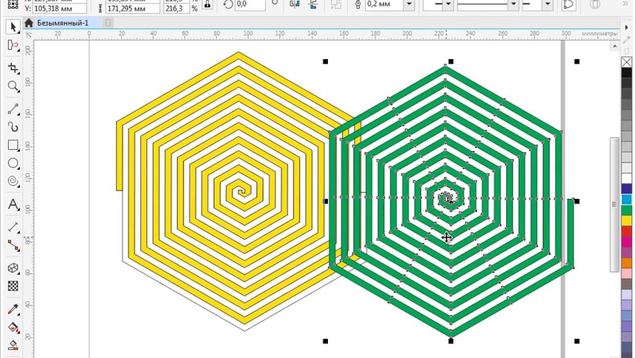 Как нарисовать спираль в кореле