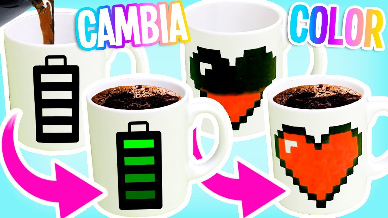 Como hacer y decorar TAZAS MAGICAS QUE CAMBIAN DE COLOR caseras