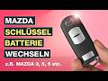 Am Mazda Autoschlüssel die Schlüssel Batterie wechseln z.B. für MAZDA 3, 5, 6 etc. - Testventure