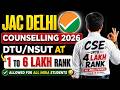 JAC Delhi Cse at 60 to 99%ile in JEE😍 Low Rank Govt College CSE 😍 | Cutoff Decrease Big Update 2026