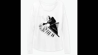 jazz piano tee , poster , wall tapestry and canvas print for music