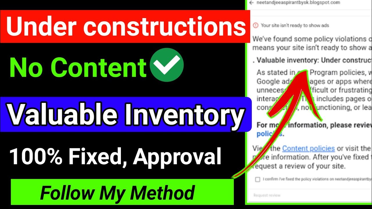 Adsense Site Review: Menggali Potensi "Valuable Inventory Under Construction"