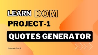 Build a Random Quote Generator | JavaScript DOM Project for Beginners