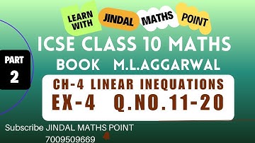 ICSE Class 10 Ch-4 Linear Inequations From ML AGGGARWAL Part-2 @jindalmathspoint ​