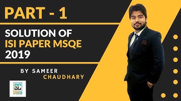 ISI 2019 MSQE Question Paper Solution | DSE | ISI | JNU | By Sameer Chaudhary