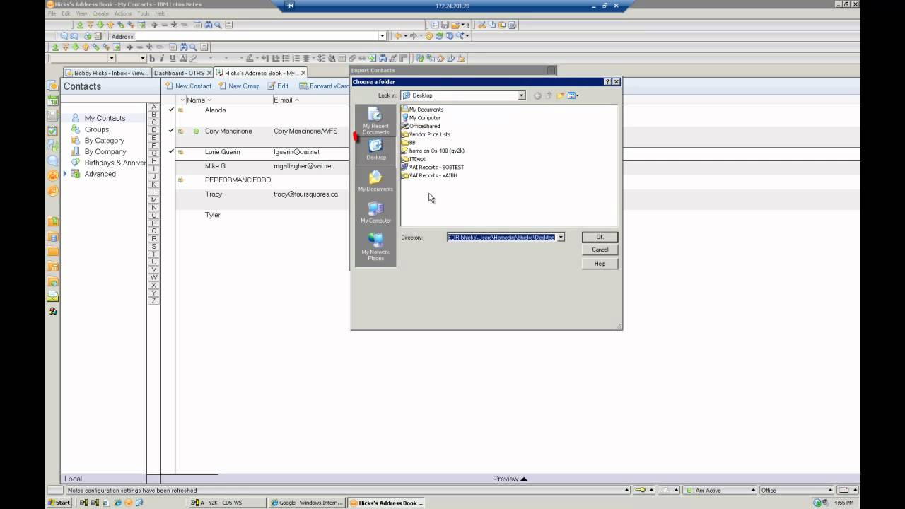 Export Contacts From Lotus Notes - YouTube
