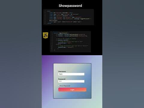 Show Password Toggle #HTML #CSS #JS - YouTube