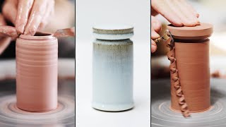 Making Crackle Glazed, Stoneware Jars (#Shorts)