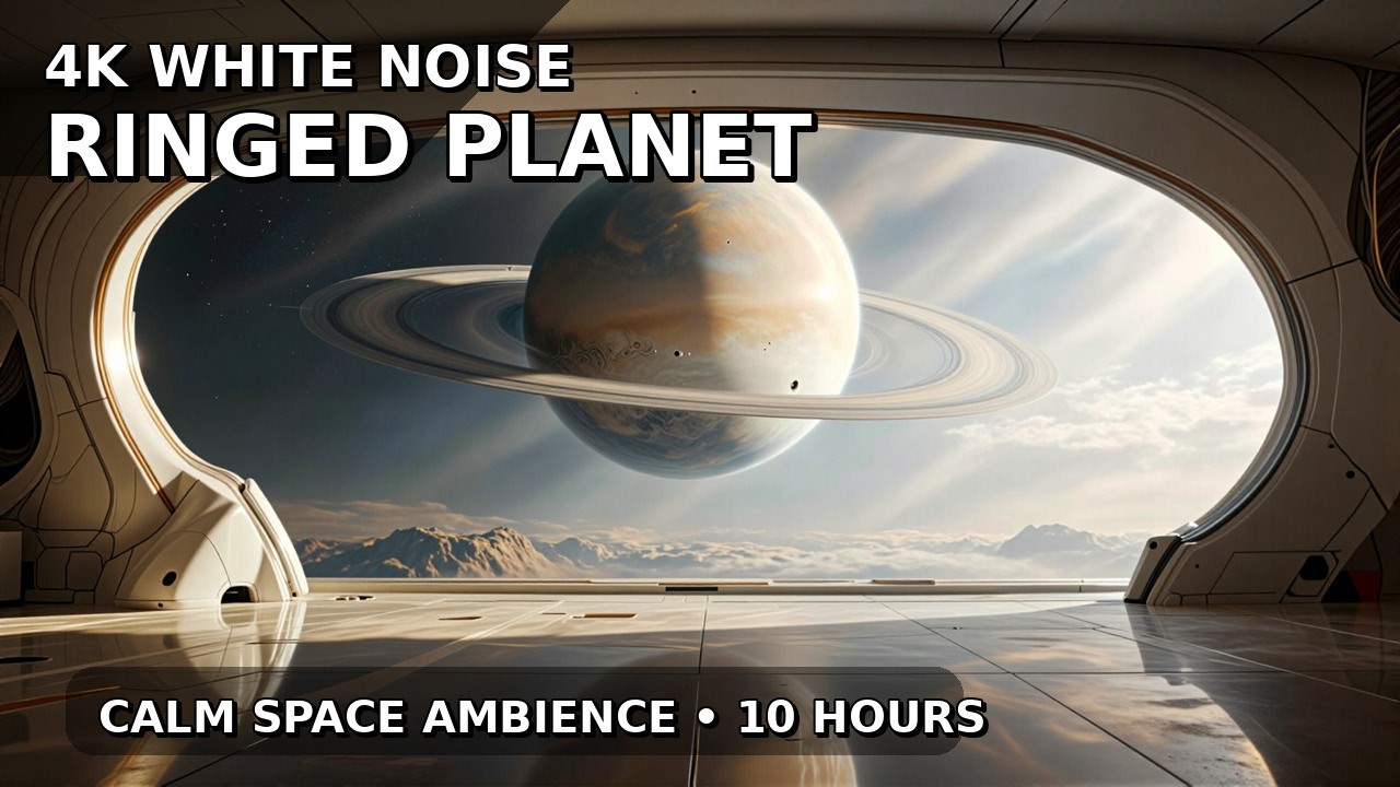 4K Deep Space Window View + White Noise | Peaceful Sci-Fi Ambience for ...