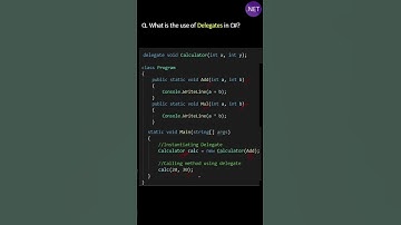 What is the use of delegate in C# ?