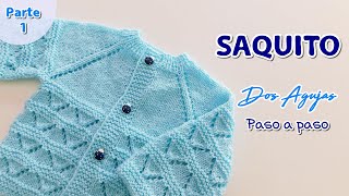 Como tejer un Saquito, abrigo, chambrita paso a paso a dos agujas, palitos o tricot bebe. Parte 1/2