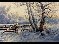 Watercolor painting tutorial - Snowy Scene