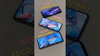 Iphone 15 vs Iqoo 12 Pro vs poco x6 pro Free fire open test #freefire #iphone15 #iqoo13 #pocox6pro