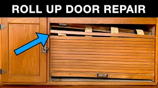 Broken Rollup Tambour Door Repair on a Hoosier Cabinet  a Fixing Furniture Restoration