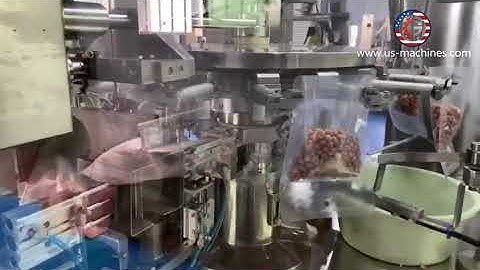 Peanuts nuts multi weighing heads combination heads premade bag pouch rotary filling vacuum sealing
