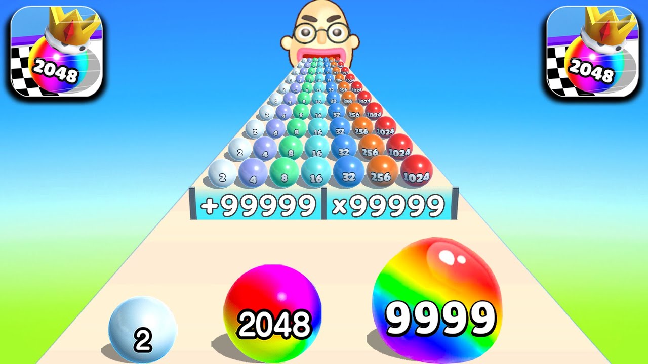 TikTok Gameplay Video 2023, Satisfying Mobile Game Max Levels: Ball Run 2048, AZ Run, Canvas Run TYS