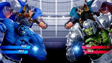 Thor & Hulk vs Thor & Gladiator Hulk (Very Hard) - Marvel vs Capcom | 4K UHD Gameplay