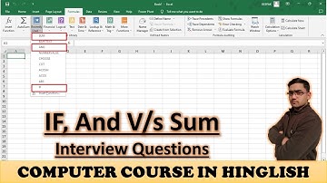 IF, AND Or Sum Part 10 (MSEXCEL 2016) || By Deepak Sir || Computer Wizard