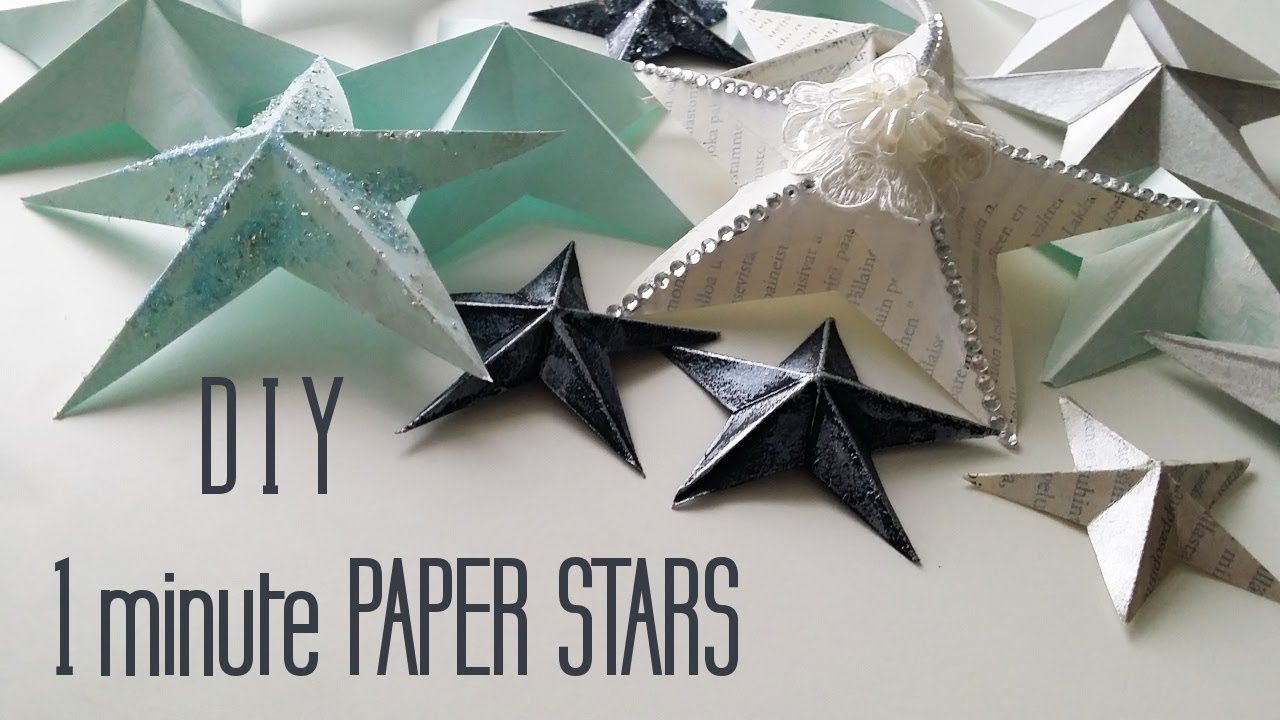 DIY One Minute Paper Star Christmas Ornaments - YouTube