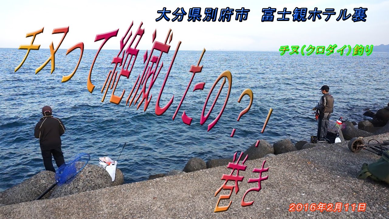 大分県別府市 富士観ホテル裏 チヌ クロダイ 釣り ２０１６年２月１１日 Youtube