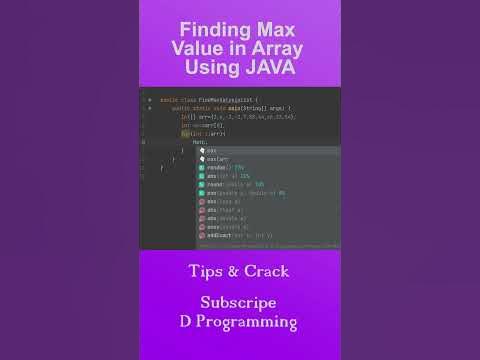 Finding Max Value in Array Using Java -Interview Tips & Crack by -D ...