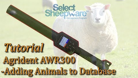 AWR300 Tutorial on Adding Animals to Database