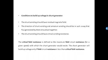 Voltage build up in dc shunt generator