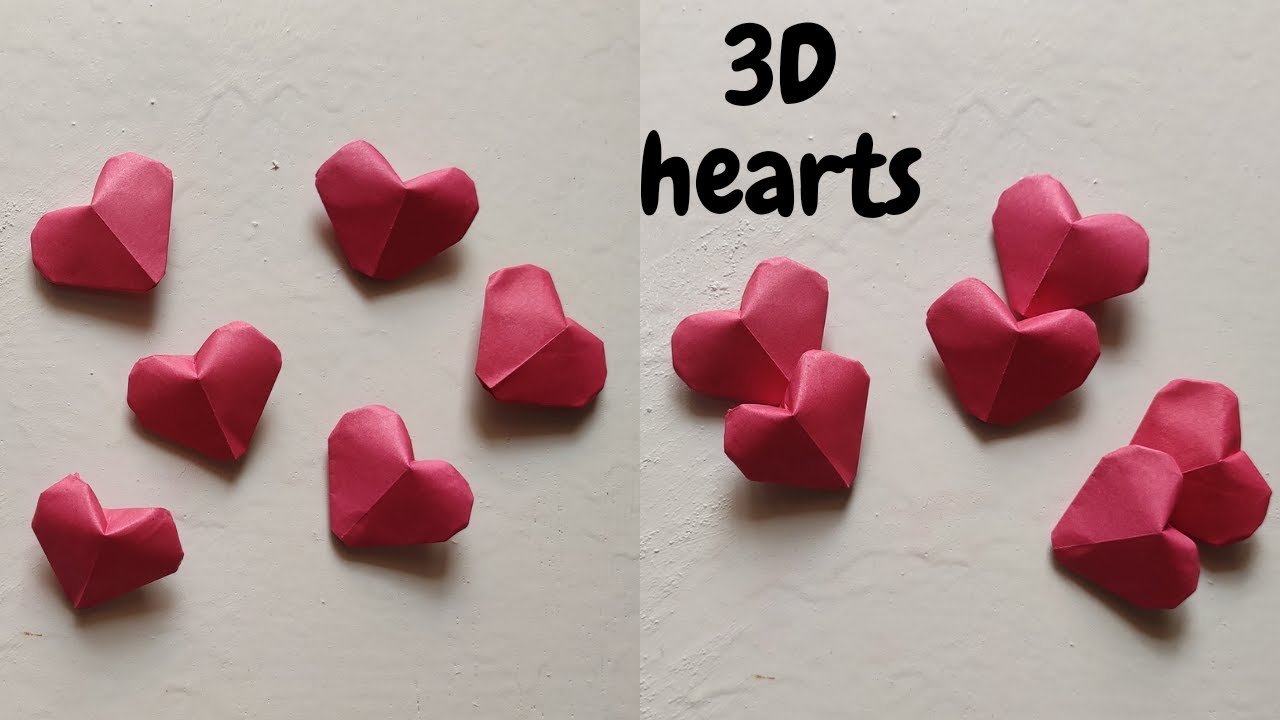 Origami Heart 3D For Decoration/DIY Crafts - Paper Hearts Design  Valentine's Day tutorial 