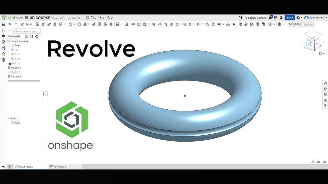 خاصية Revolve على Onshape - YouTube