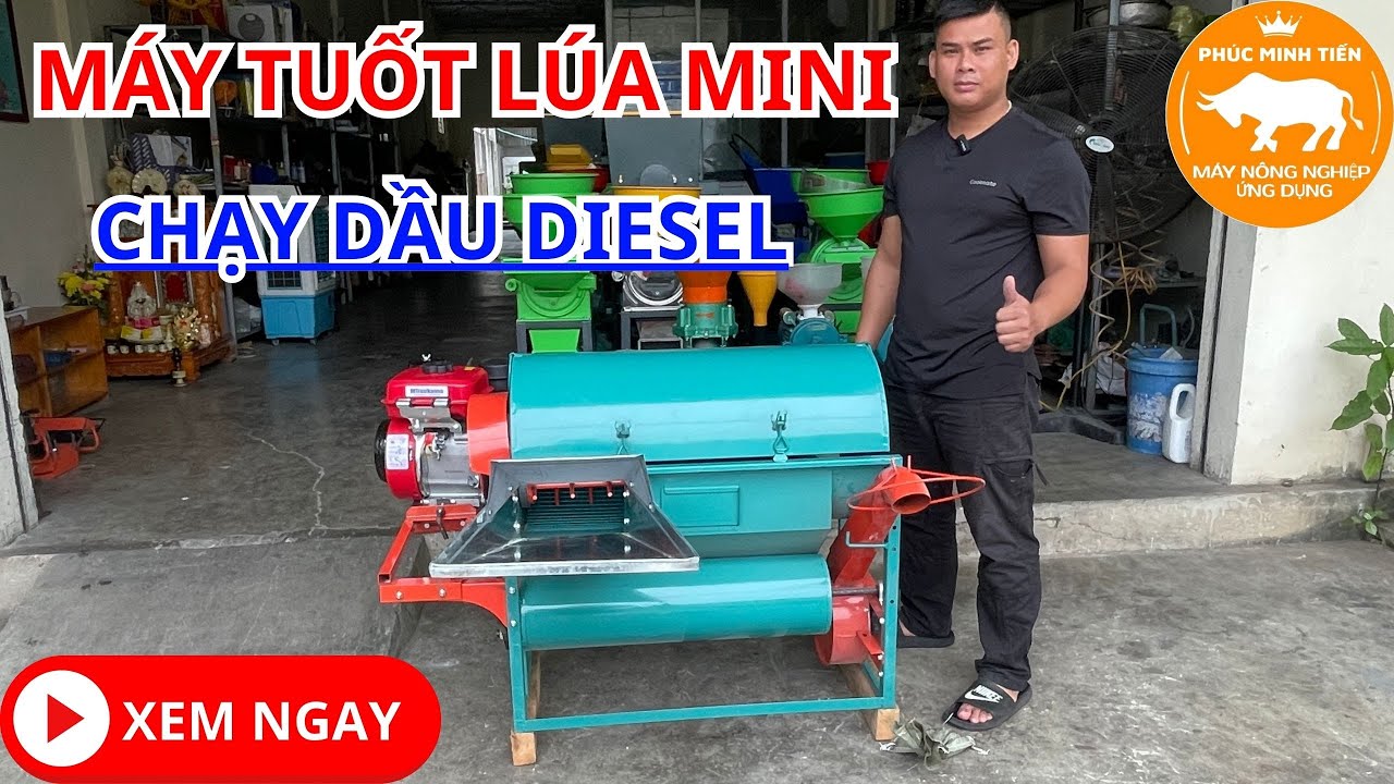 Máy tuốt lúa mini gia đình TL 03 chạy dầu gửi đi Gia Lai