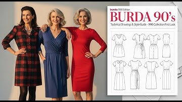 Burda 1990 Collection Technical Drawings & Style Guide || Burda 90
