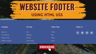 Responsive Footer Design using Html & Css | Website Footer