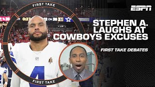 Stephen A. LAUGHS at Cowboys' excuses after loss to Cardinals  | First Take