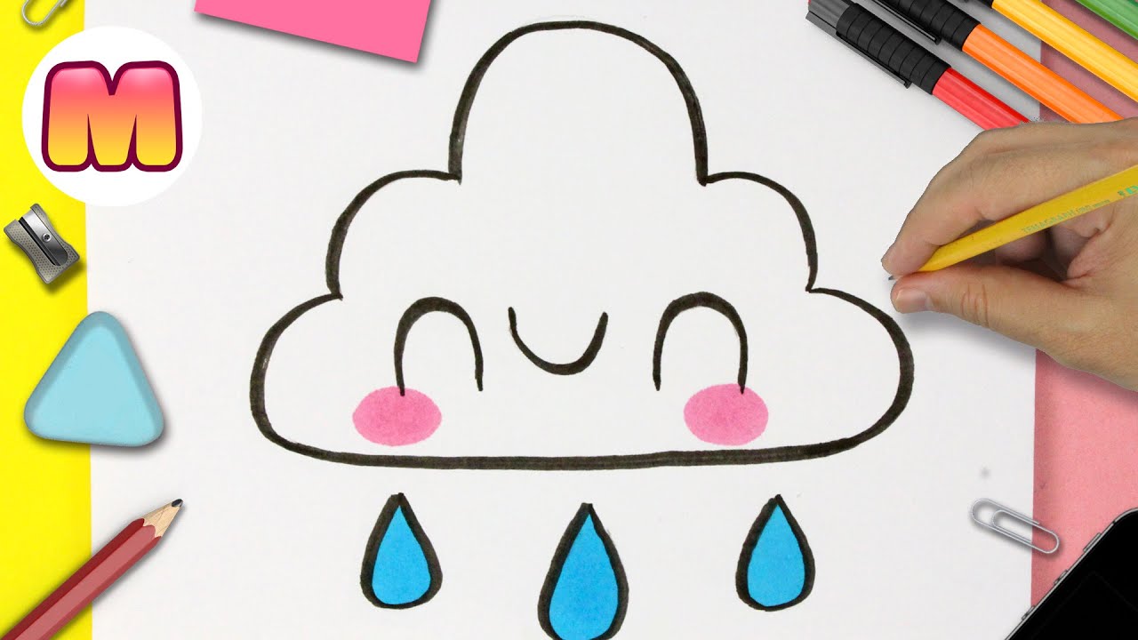 fragancia repollo Espectáculo COMO DIBUJAR UNA NUBE KAWAII 💖 Dibujos kawaii fáciles 💖 Aprender a  dibujar con Jape - YouTube