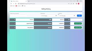 Design a responsive selling history page for E-commerce application Java institute-Web programming I screenshot 5
