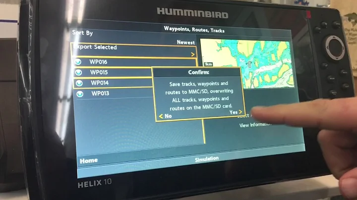 Humminbird waypoint management