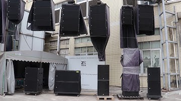 The dual 12-inch line array system VCL+SS2 sound check