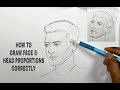 How to draw face correctly - head proportions for any angle in hindi