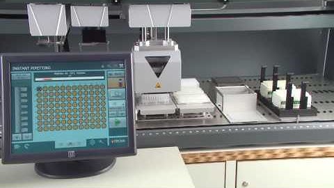Instant pipetting: MCA 384 aspirating and dispensing into a 96-well  plate