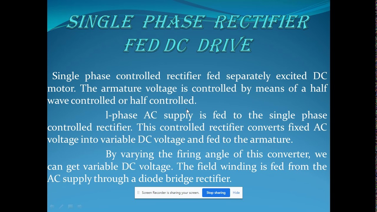 controlled rectifier fed dc drives - YouTube